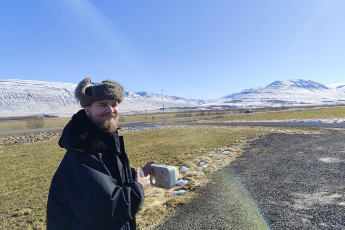 Maciej Lipiński í sýnatöku fyrir verkefnið