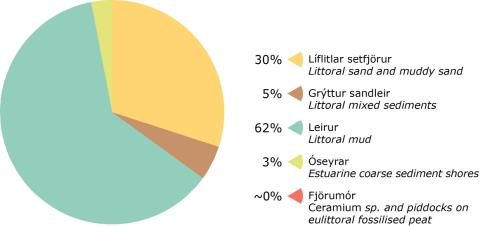 Setfjörur og hlutfallsleg skipting á umfangi undirvistgerða þeirra