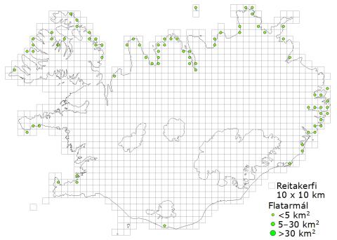 Útbreiðslukort skúfþangsfjörur