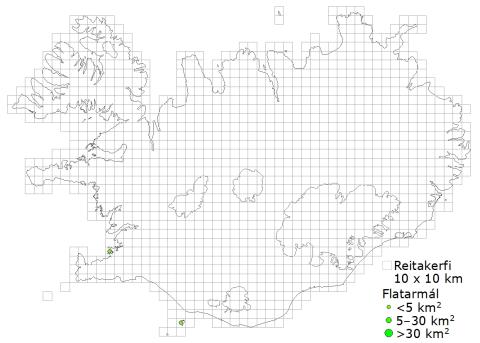 Útbreiðslukort sagþangsfjörur