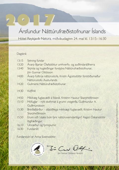 Boðskort á ársfund Náttúrufræðistofnunar Íslands 2017