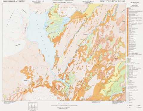 Gróðurkort af Íslandi (Rala) 1:40.000 - Hvítárvatn
