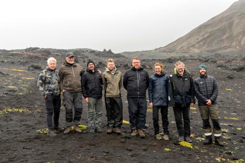 Leiðangursmenn í Surtsey í júlí 2021