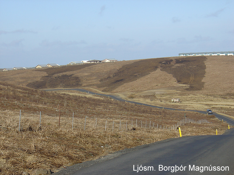 Svæðið austan í Setbergsholti þar sem eldur brann 19. apríl